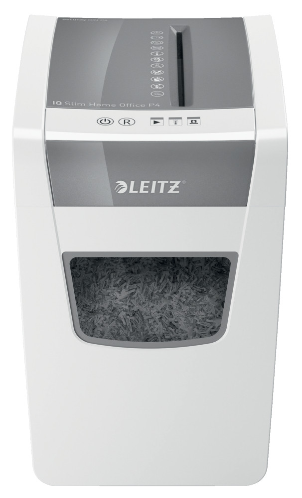 Leitz Destructeur de documents IQ Slim Home Office coupe croise DIN P4 - 10 feuilles - Corbeille 23L