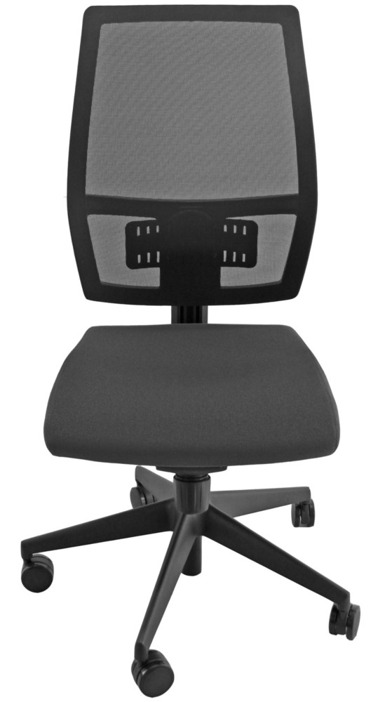 Sige de bureau Mlania Tissu et Maille Filet Noir Hauteur rglable - Dossier Roulettes