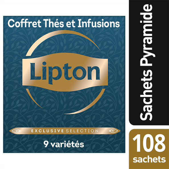 Lipton Exclusive Selection Coffret Th et Infusion - 108 sachets pyramide