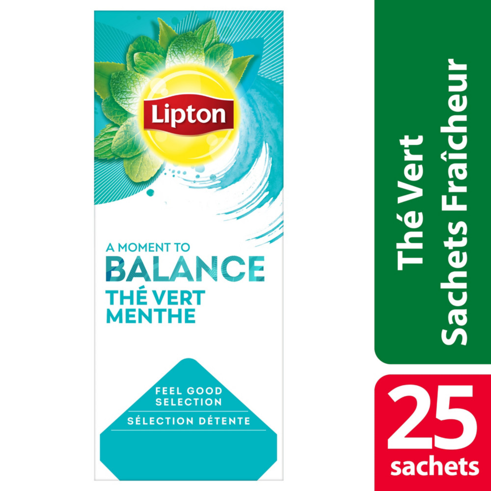 Lipton Feel Good Selection Th Vert Menthe - 25 sachets fracheur