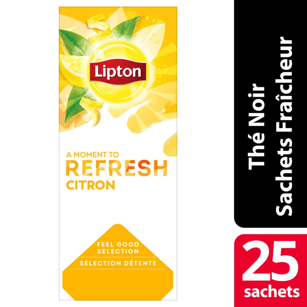 Lipton Feel Good Selection Th Noir Citron - 25 sachets fracheur