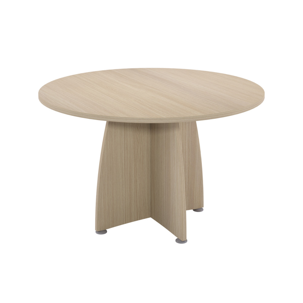 Table ronde 120 cm - Pied croix panneau et Plateau Chne