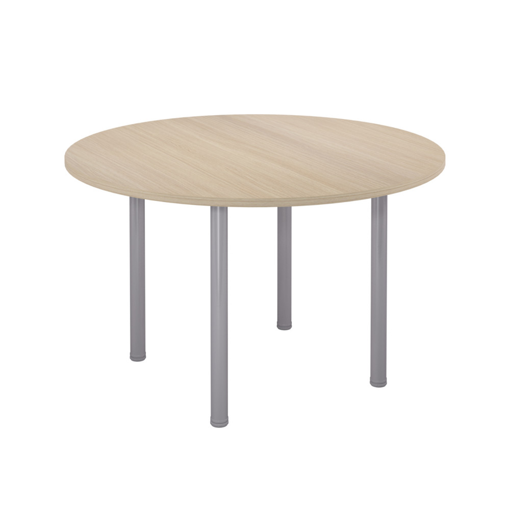 Table ronde 120 cm - 4 pieds tube Aluminium - Plateau Chne