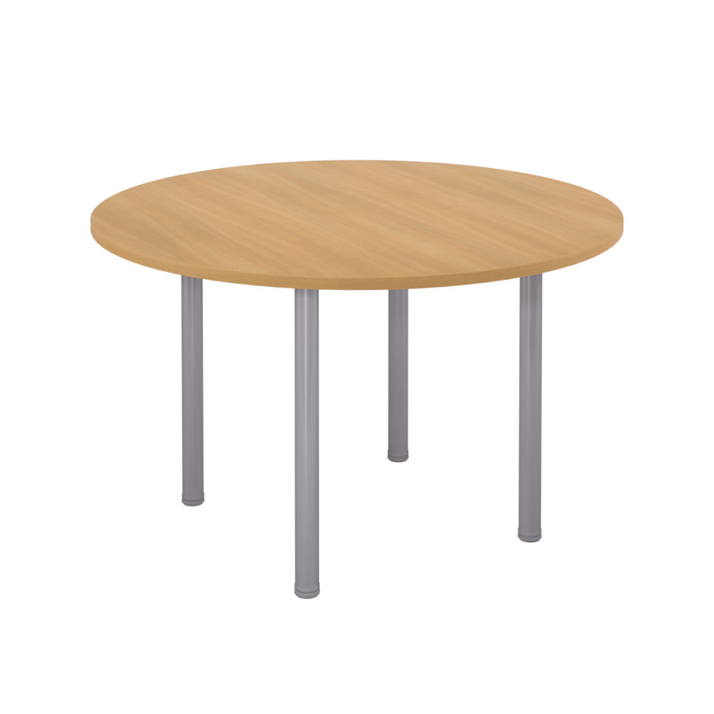 Table ronde 120 cm - 4 pieds tube Aluminium - Plateau Htre