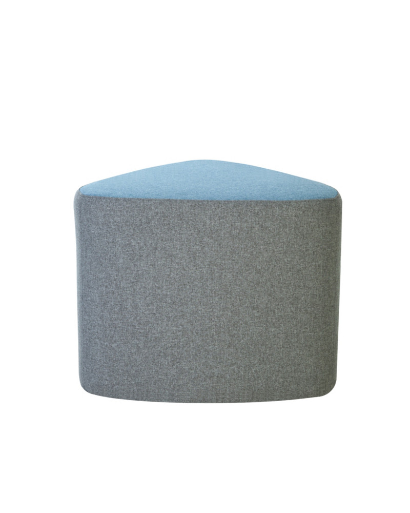 Pouf modulable Flower tissu non feu M1 -Bicolore gris bleu