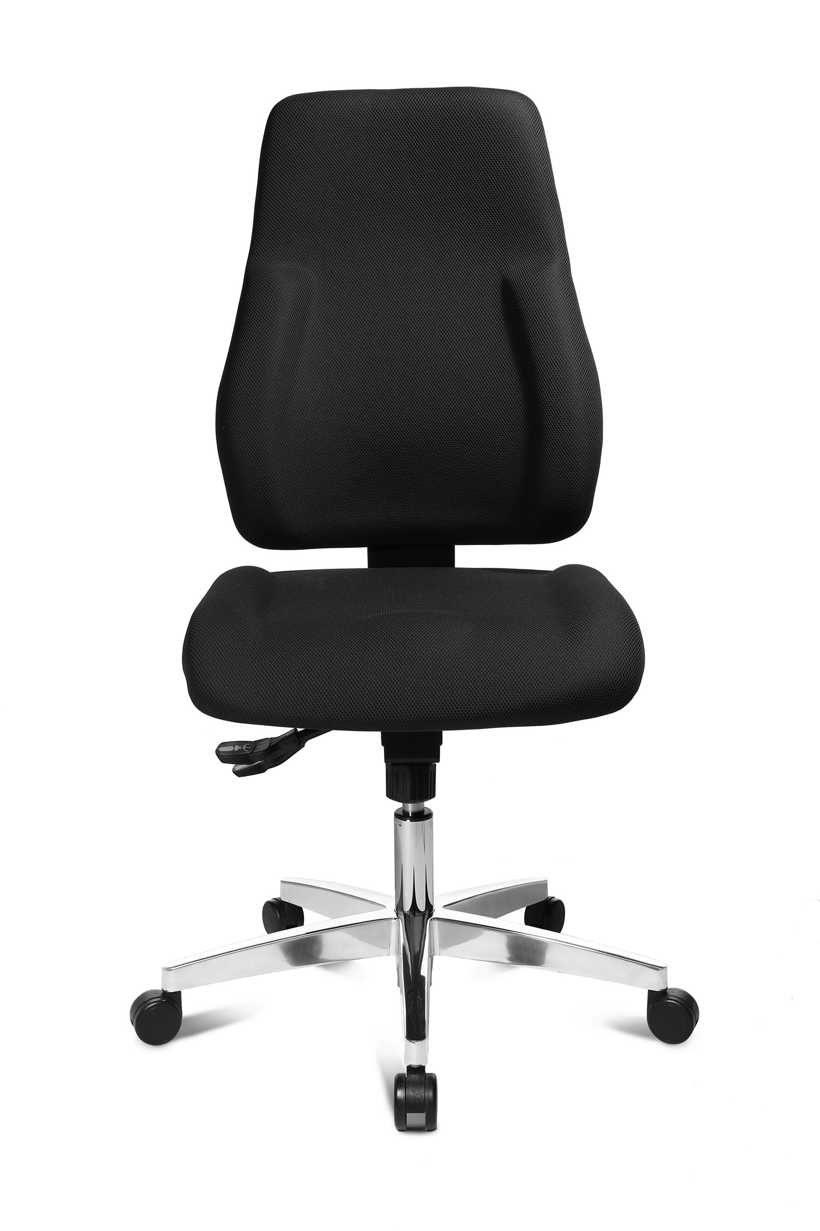 Siège de bureau Alyosha Tissu Noir Hauteur Réglable - Dossier Roulettes