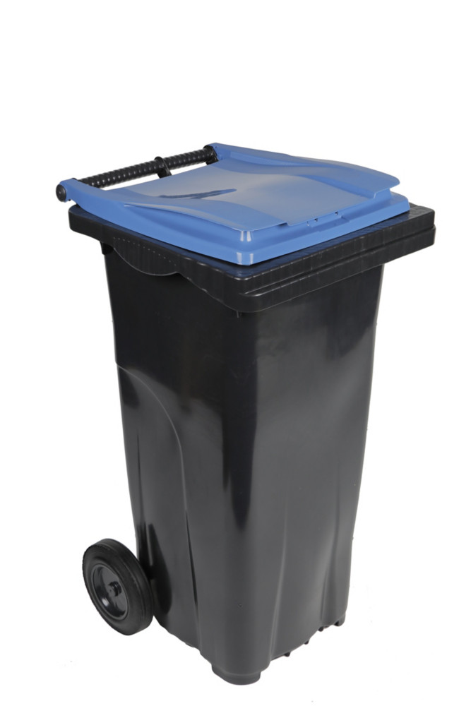 SULO Conteneur poubelle mobile 2 roues - 120 litres prise frontale - Couvercle bleu