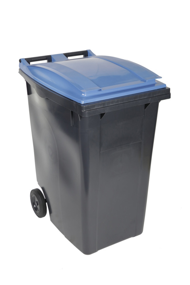 SULO Conteneur poubelle mobile 2 roues - 360 litres prise frontale - Couvercle bleu