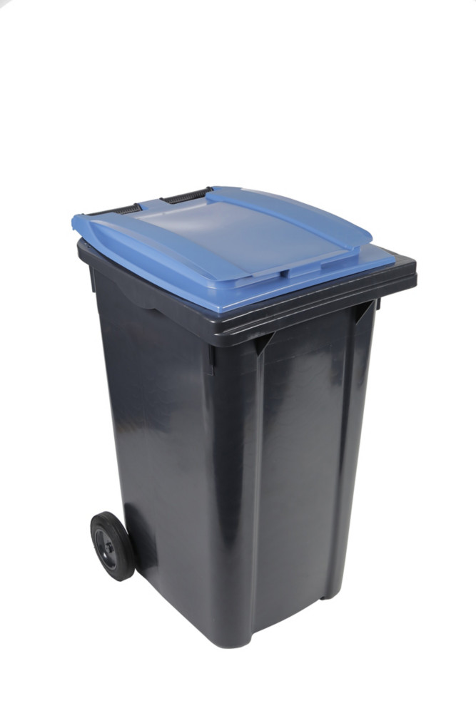 SULO Conteneur poubelle mobile 2 roues - 240 litres prise frontale - Couvercle bleu