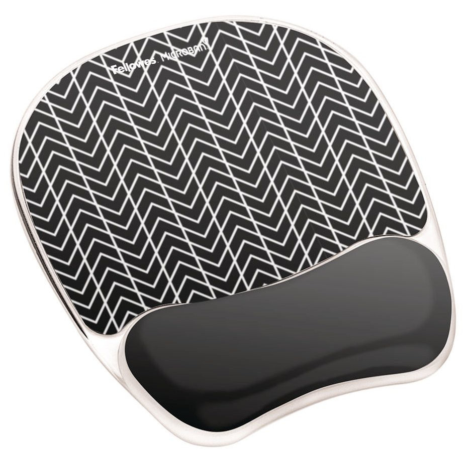 Fellowes Gel Crystal Tapis de souris ergonomique avec repose-poignet intgr - Chevrons