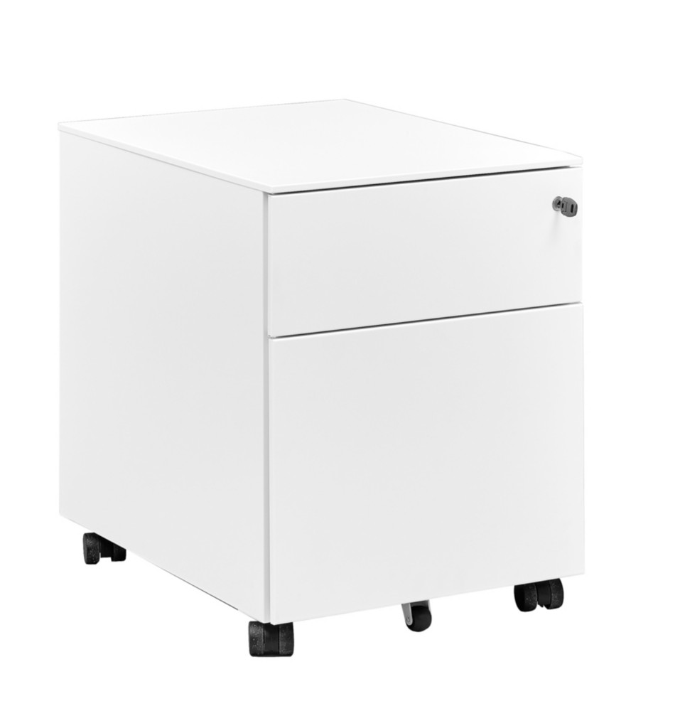 Caisson mobile Vitaly - L.42 x P.54 x H.54 cm - 2 tiroirs - Blanc