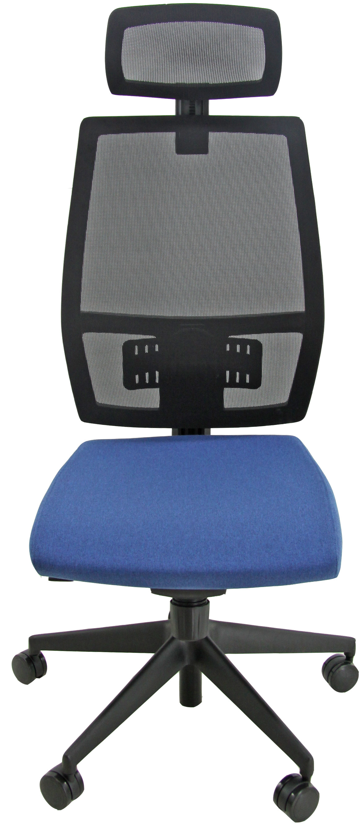 Siège de bureau Mélania avec appui-tête, maille filet / tissu Bleu