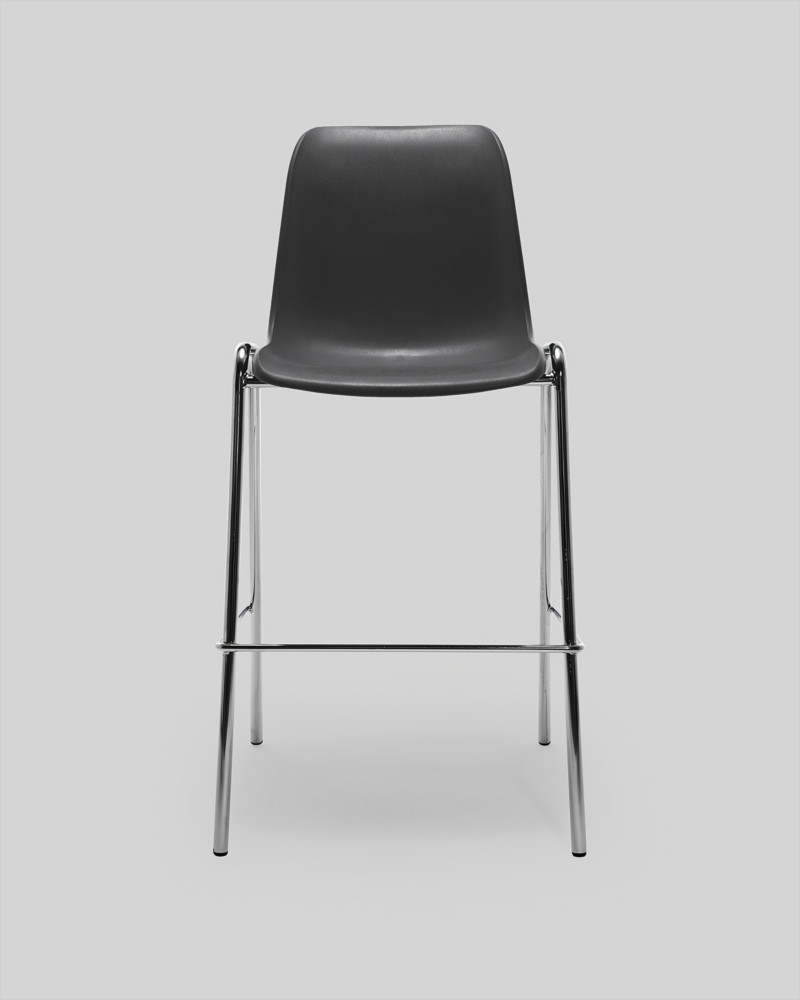 Tabouret coque en polypropylne Gris anthracite, hauteur 75 cm