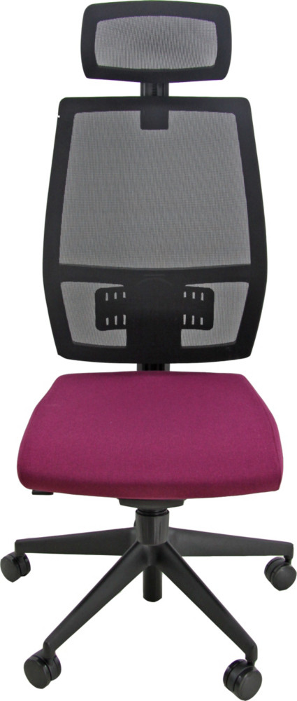 Sige de bureau Mlania avec appui-tte, maille filet / tissu Prune