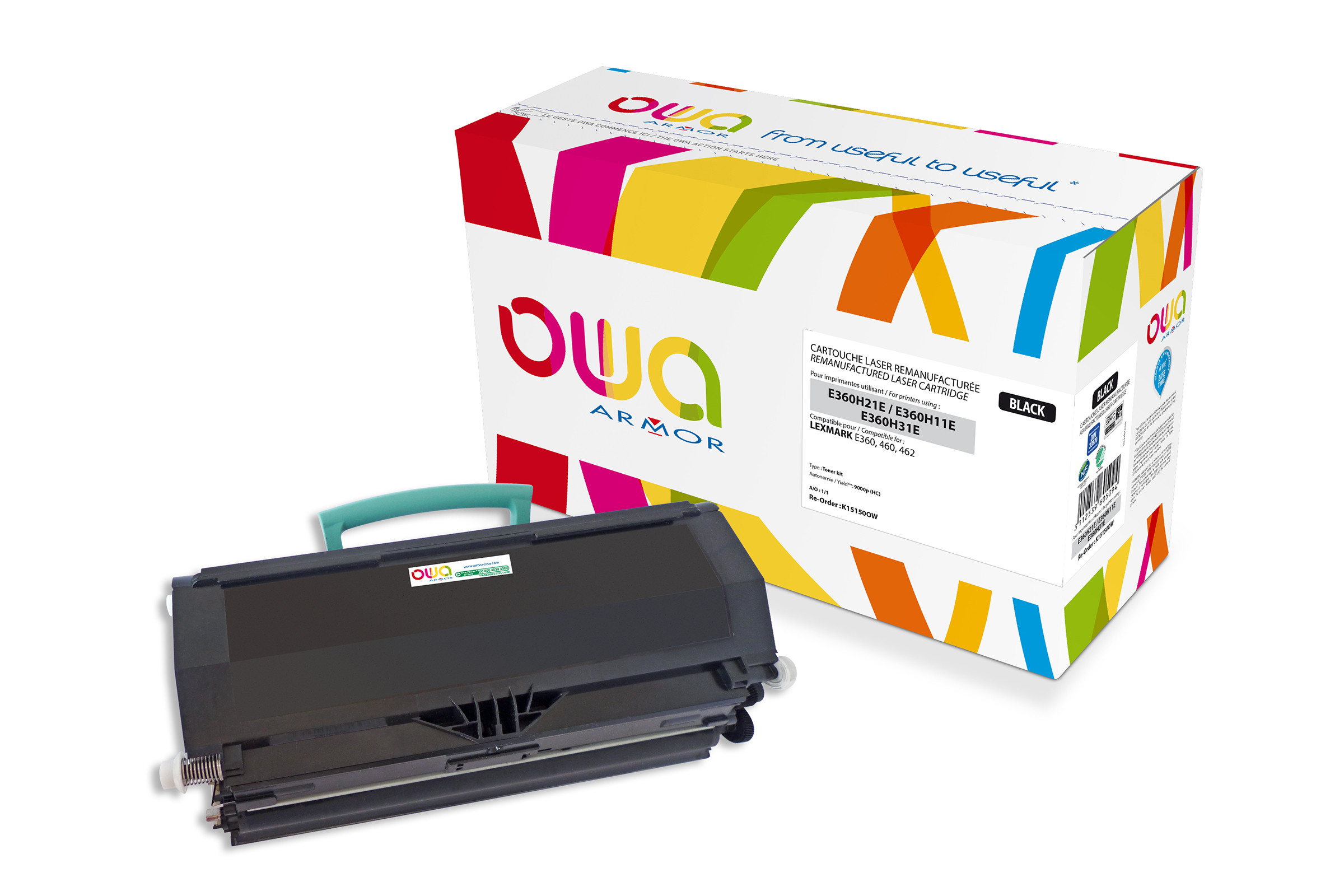 ARMOR OWA Toner remanufactur&eacute; compatible LEXMARK E360H21E Noir