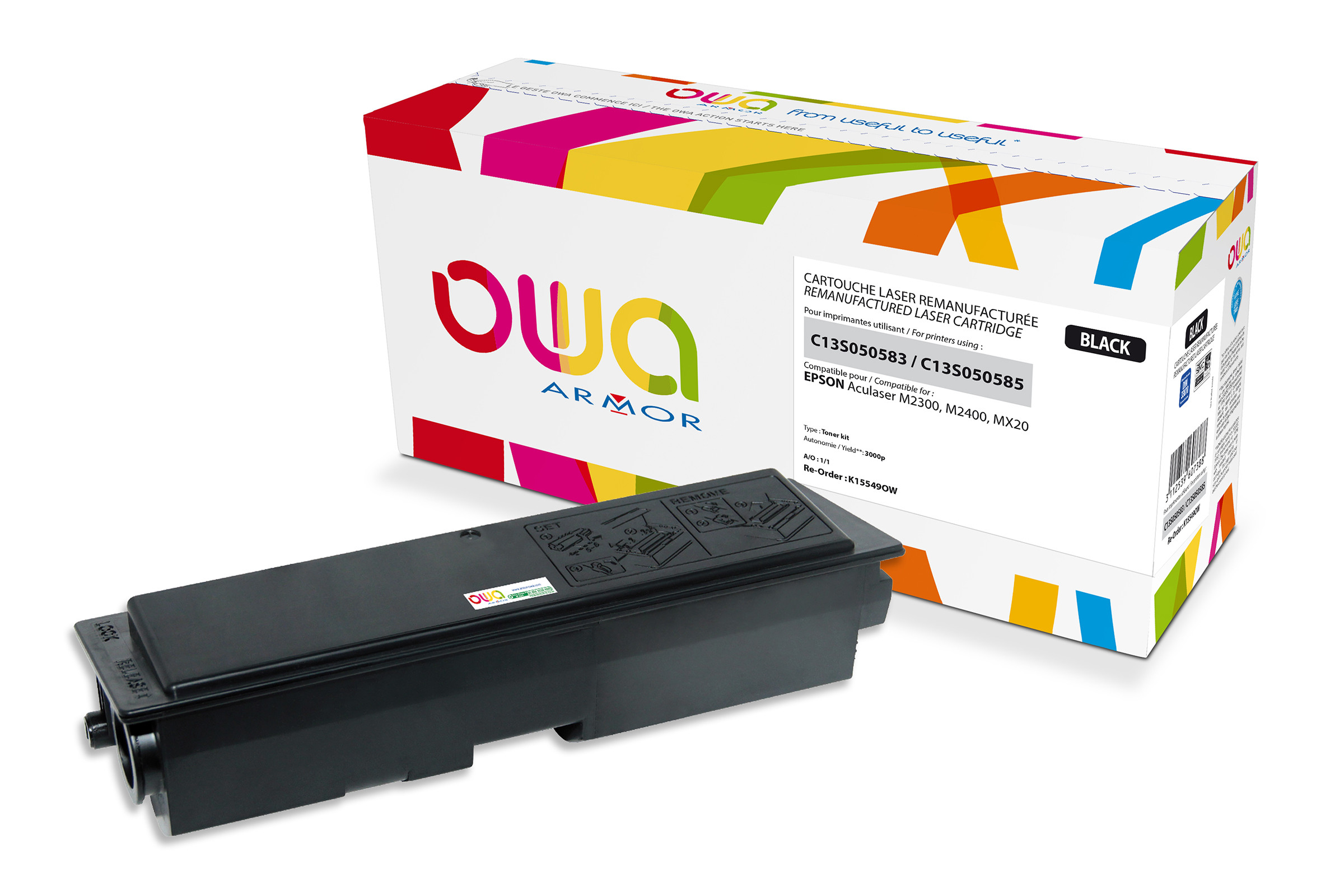 OWA Toner compatible EPSON C13S050583 - K15549OW - Noir