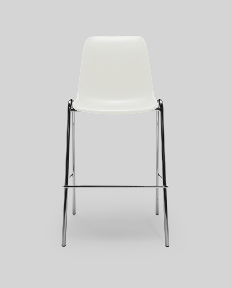 Tabouret coque en polypropylne Blanc, hauteur 75 cm