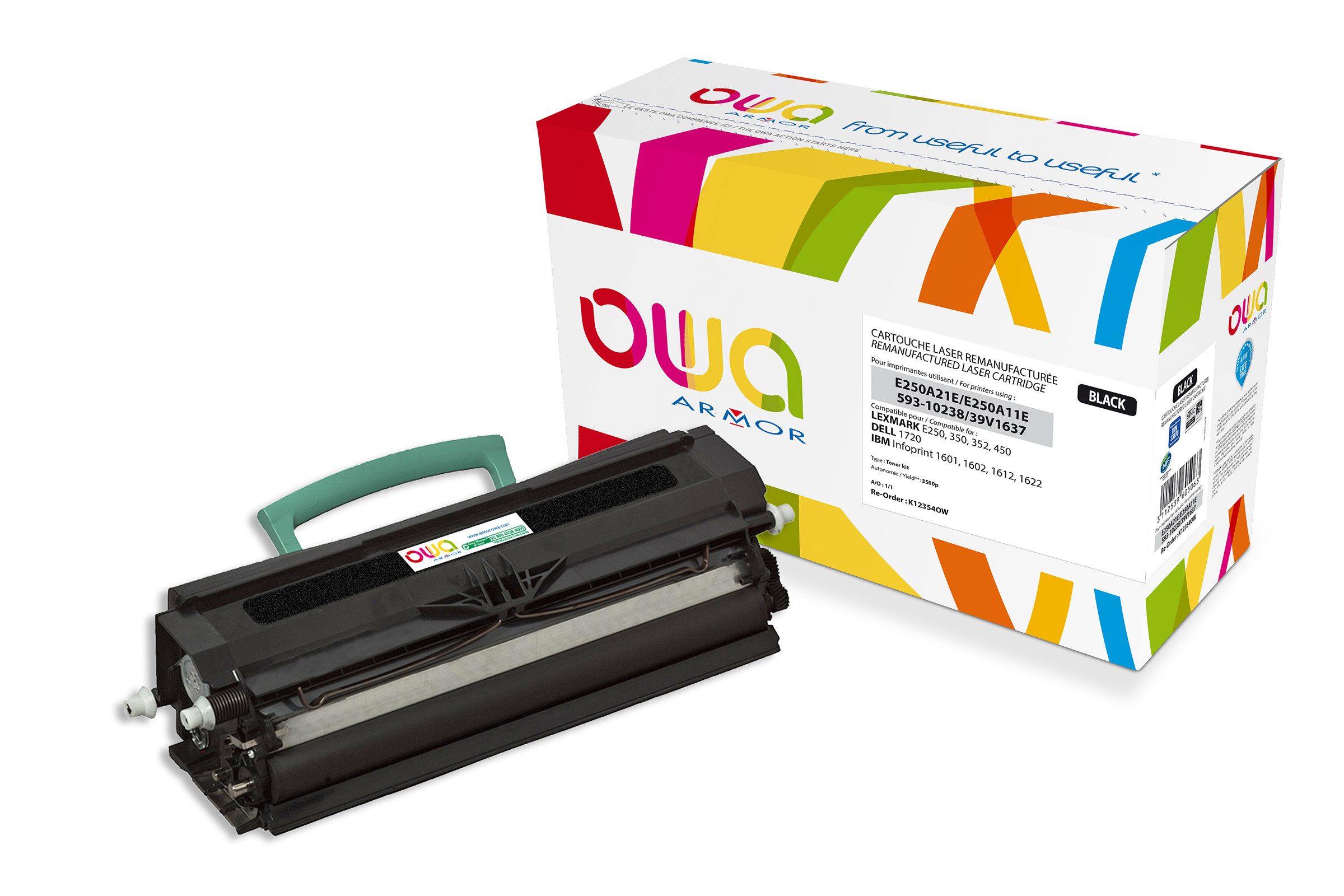 OWA Toner compatible LEXMARK E250A21E E250A11E - K12354OW - Noir