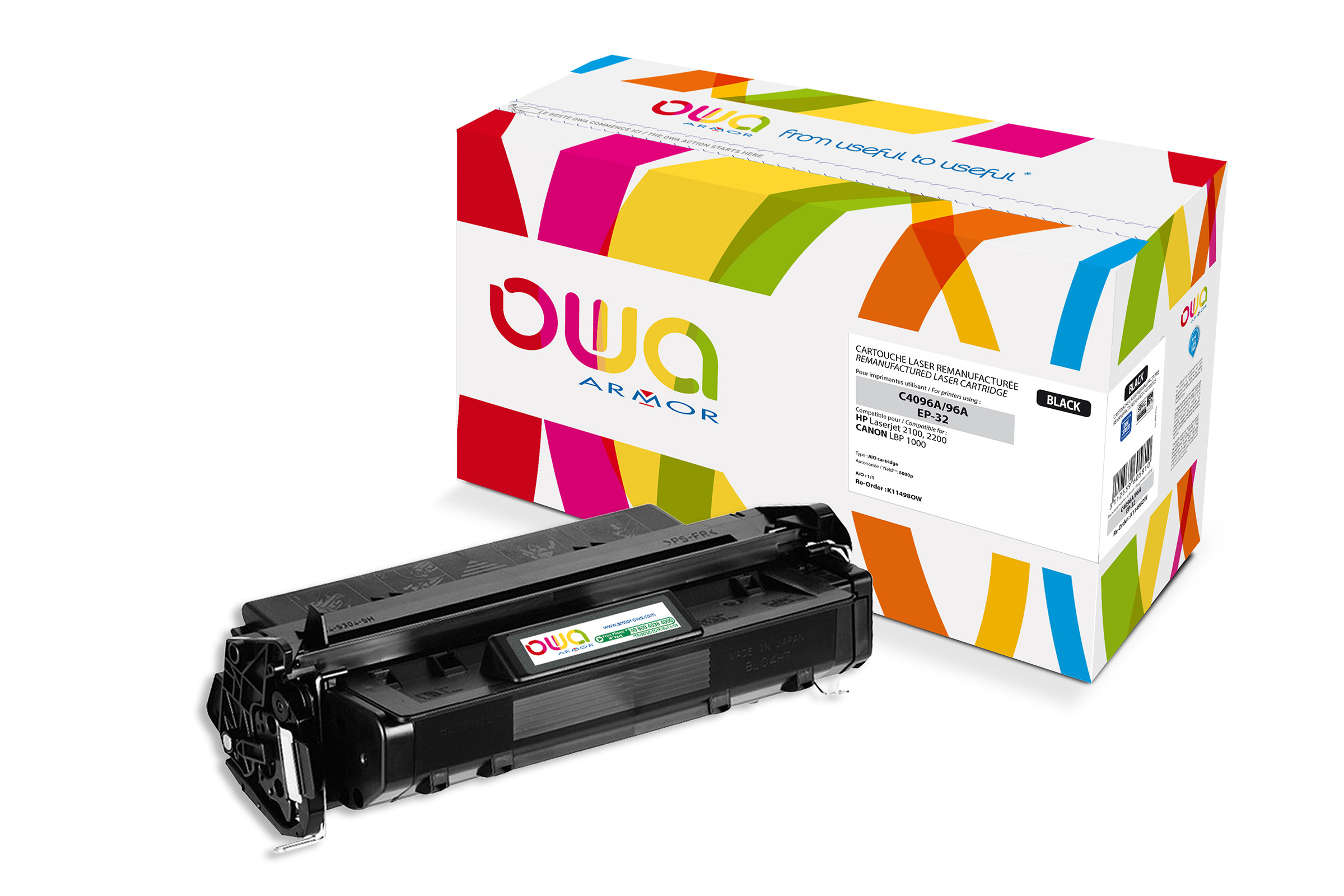 OWA Toner compatible HP 96A C4096A - K11498OW - Noir