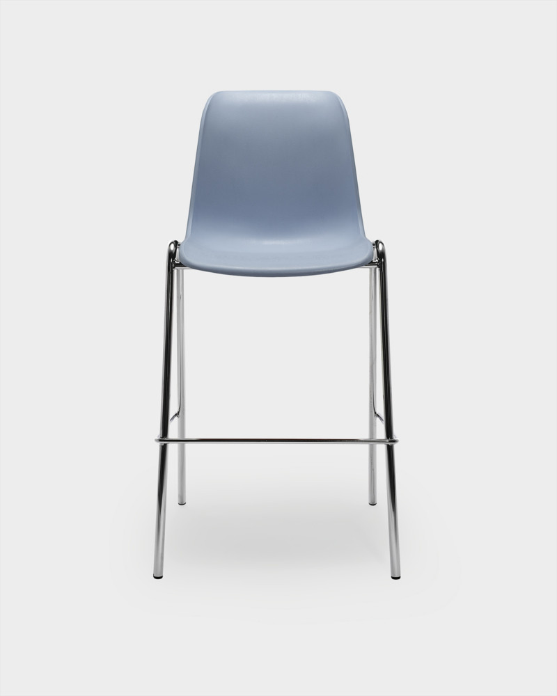 Tabouret coque en polypropylne Bleu, hauteur 75 cm