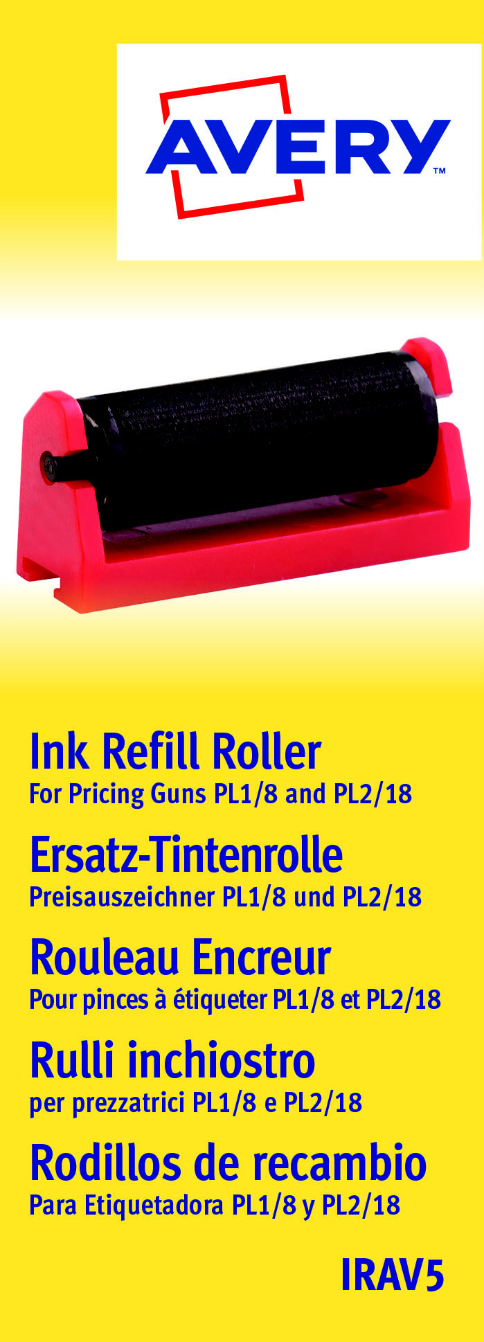 AVERY LOT DE 5 ROULEAUX ENCREURS NOIRS POUR PRICING GUNS MARQUE AVERY (IRAV5)