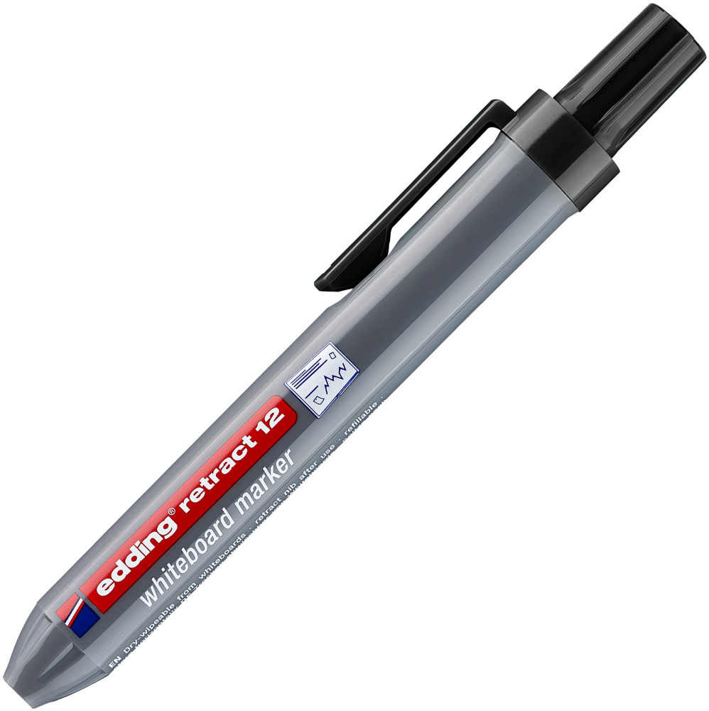 edding Marqueur pour tableau blanc Retract12  pointe ogive moyenne rtractable 1,53 mm - Noir