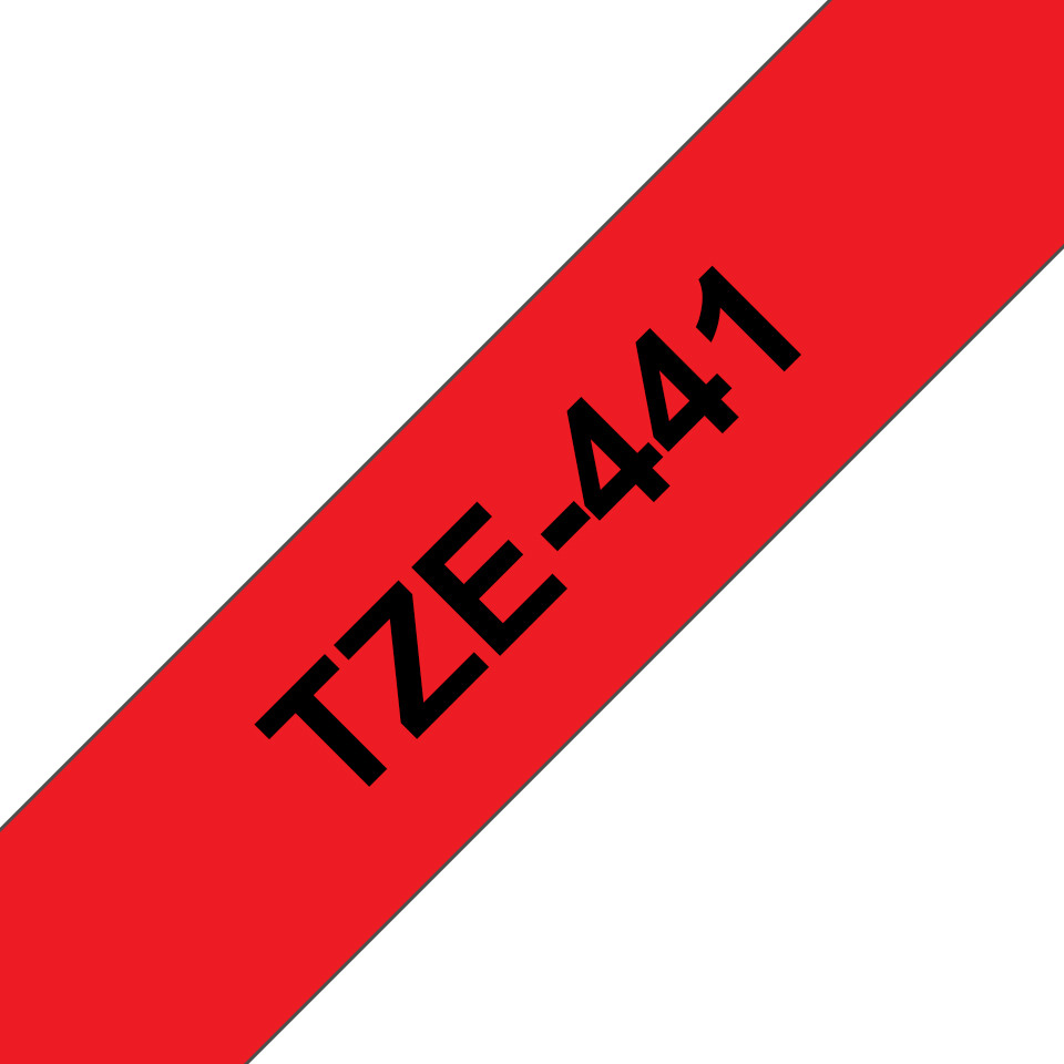 Brother Ruban TZe-441 pour tiqueteuse - 18 mm x 8 m - Noir sur Rouge