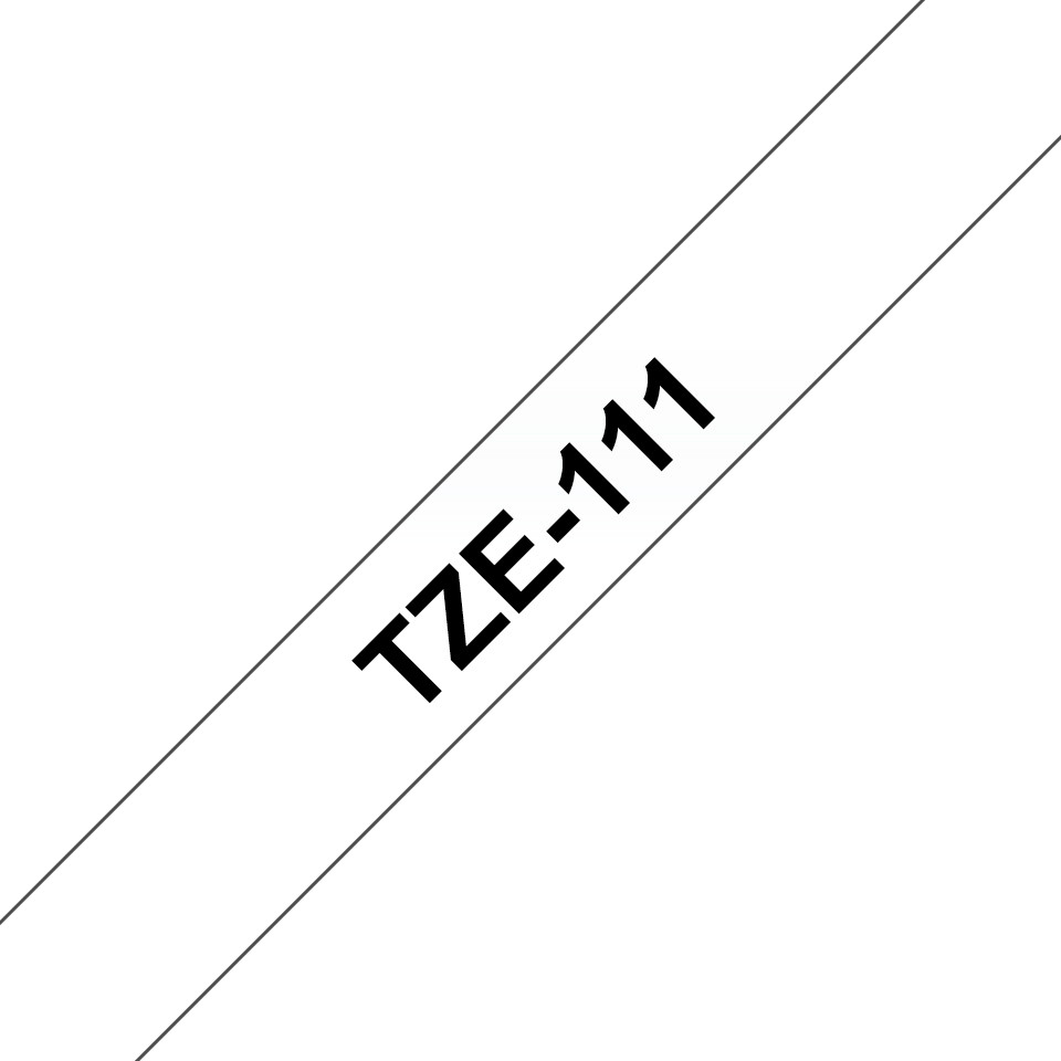 Brother Ruban TZe-111 pour tiqueteuse - 6 mm x 8 m - Noir sur Transparent