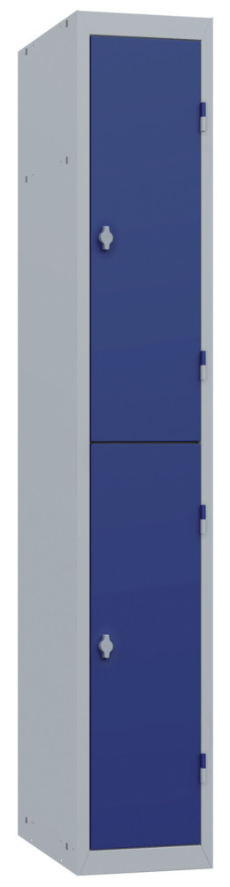 Vestiaire mtal Budget 2 casiers - lment Dpart L.30 cm - Corps Gris - Portes Bleu