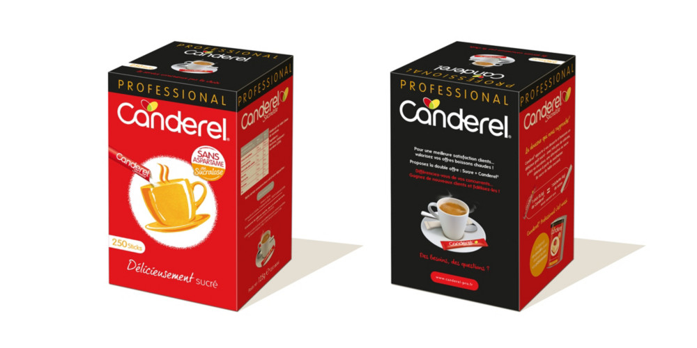 Canderel Sucralose Edulcorant en poudre, bote distributrice de 250 sticks