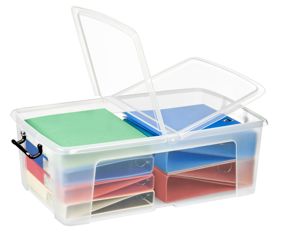 Cep Bote de rangementSmartStoremaster avec poignes clips et couvercle papillon 50litres 395x498x329mm, polypropylne, transparent
