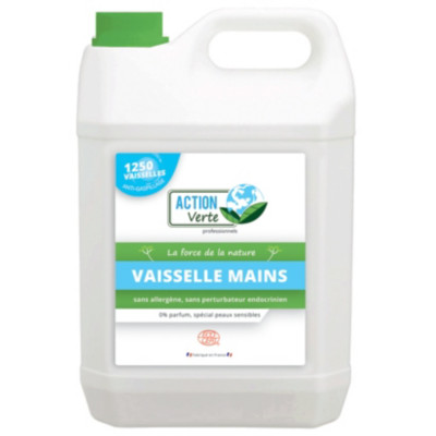 ACTION VERTE Liquide vaisselle mains écologique sans parfum - Bidon 5 L