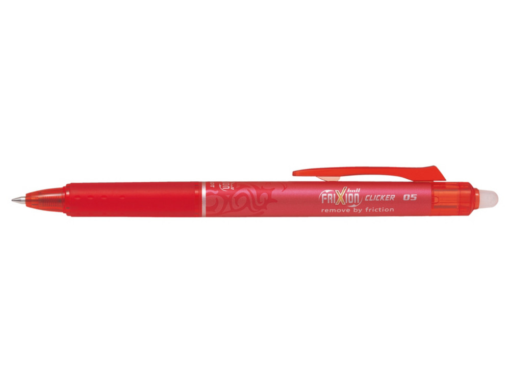 Pilot FriXion Clicker Stylo roller rtractable encre gel effaable pointe fine 0,5 mm rouge