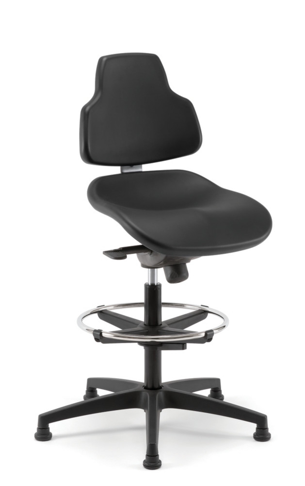 Sige haut Joko sur patins, assise ergonomique incline PVC non feu M2 - Noir