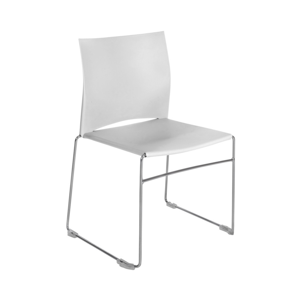 Chaise de runion et visiteur Giulia, polypropylne, pitement fil chrom mtal, Blanc