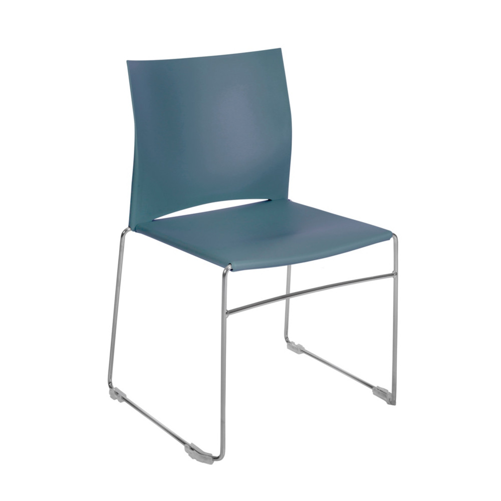 Chaise de runion et visiteur Giulia, polypropylne, pitement fil chrom mtal, Bleu