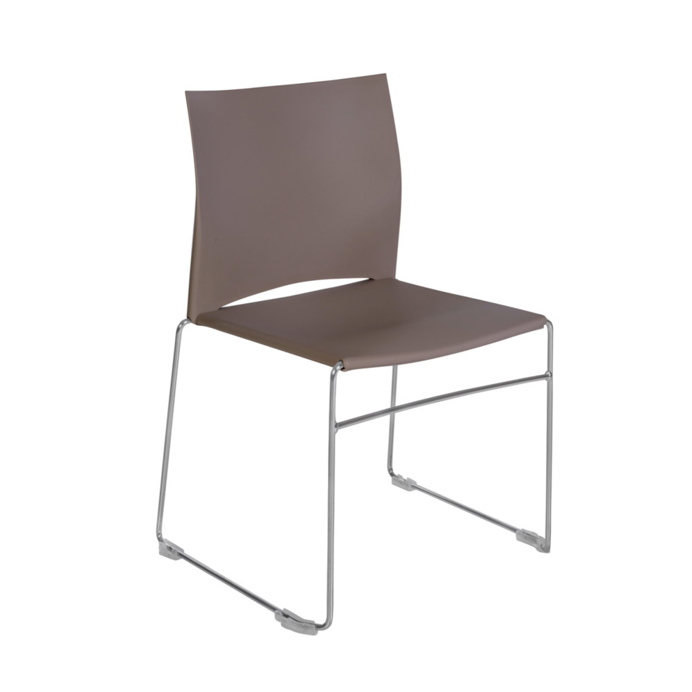 Chaise de runion et visiteur Giulia, polypropylne, pitement fil chrom mtal, Taupe