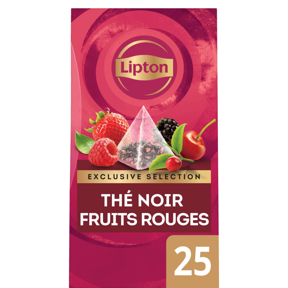 Lipton Exclusive Selection Th Noir Fruits Rouges - 25 sachets pyramide