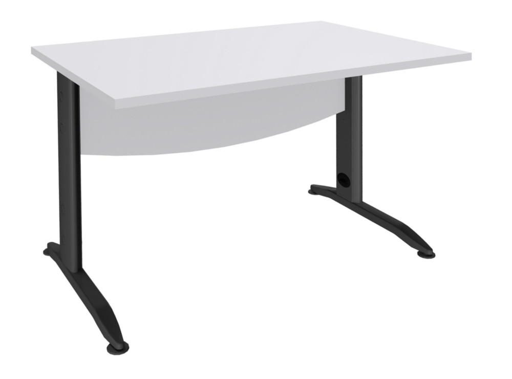 Bureau Droit Activity Mtal - L.120 x P.80 cm - Plateau Blanc - Pieds L Anthracite