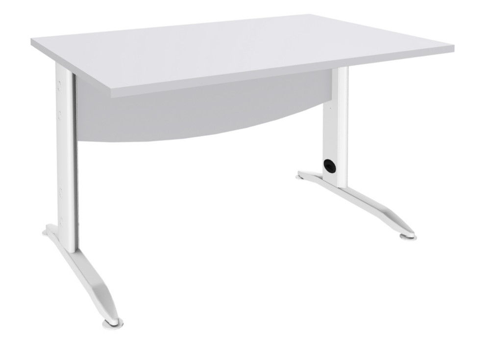 Bureau Droit Activity Mtal - L.120 x P.80 cm - Plateau Blanc - Pieds L Blanc