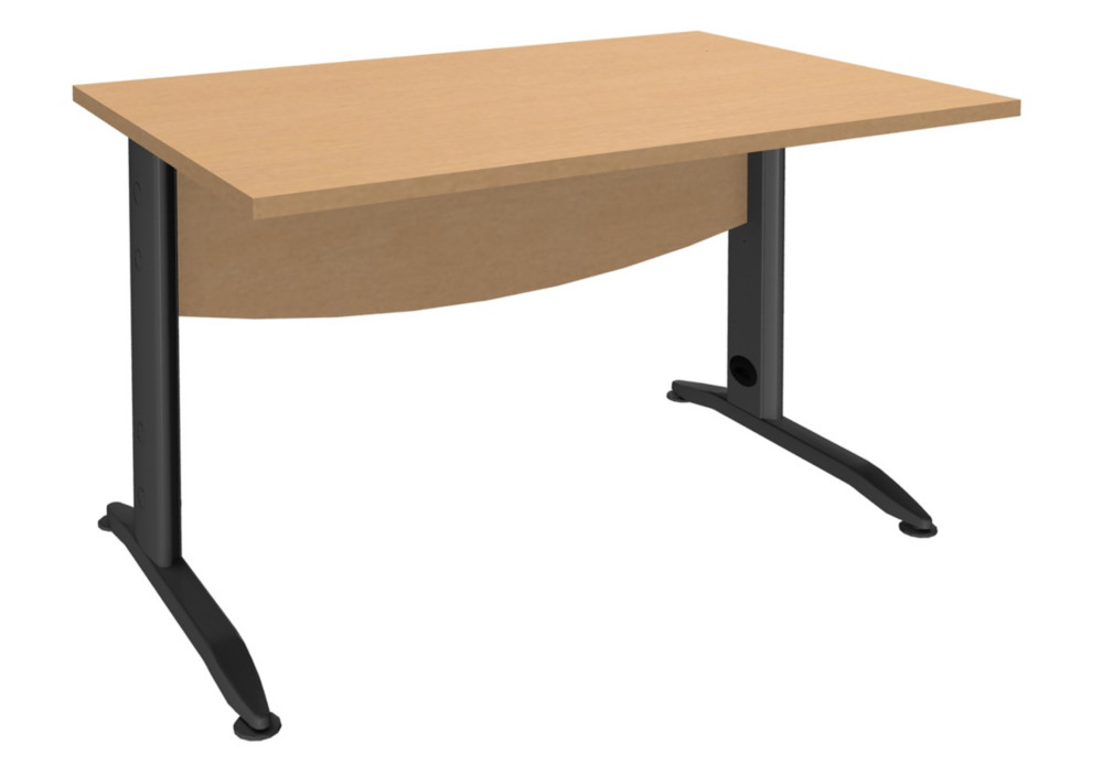 Bureau Droit Activity Mtal - L.120 x P.80 cm - Plateau Htre - Pieds L Anthracite