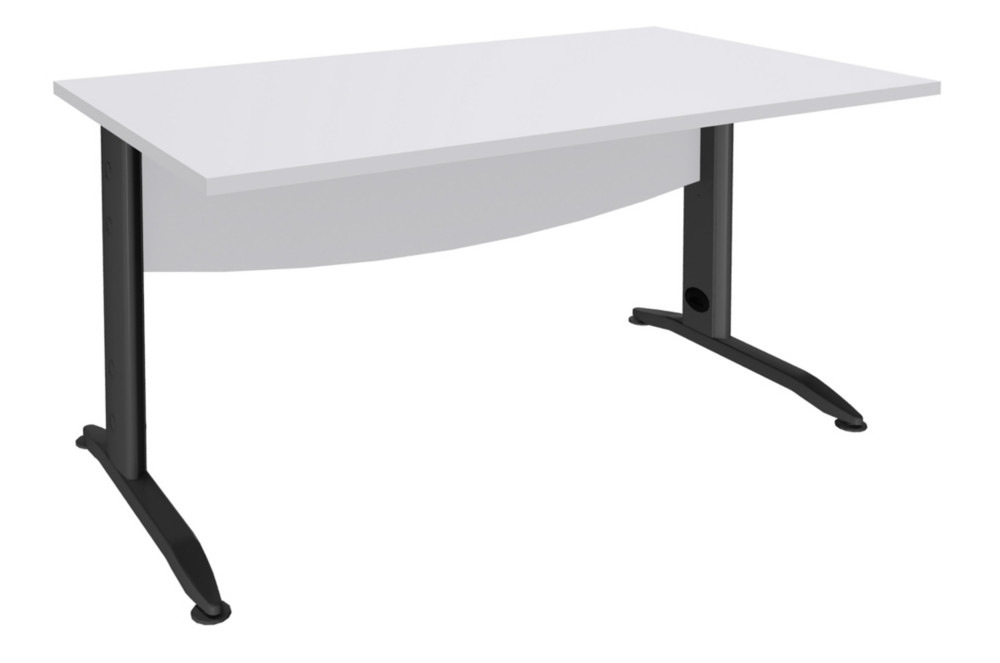 Bureau Droit Activity Mtal - L.140 x P.80 cm - Plateau Blanc - Pieds L Anthracite