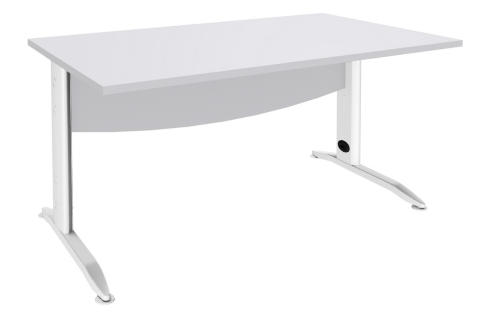 Bureau Droit Activity Mtal - L.140 x P.80 cm - Plateau Blanc - Pieds L Blanc