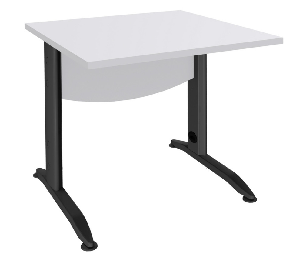 Bureau Droit Activity Mtal - L.80 x P.80 cm - Plateau Blanc - Pieds L Anthracite