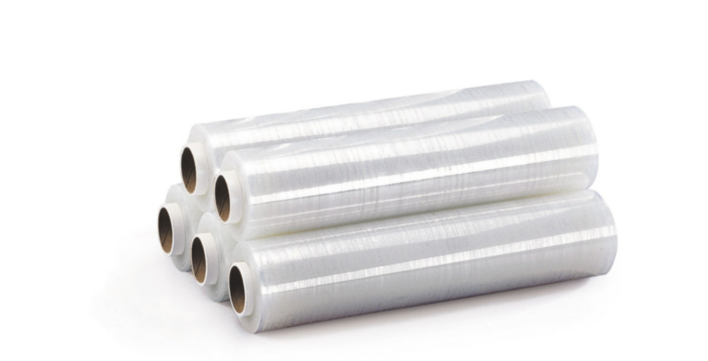 RAJA Bobine de film emballage tirable manuel cast - 45 cm x 300 m - Epaisseur 15 microns - Transparent (Lot de 6)