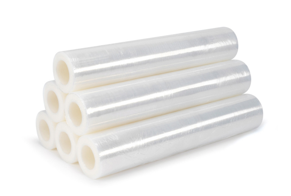 RAJA Bobine de film emballage tirable manuel cast - 45 cm x 300 m - Epaisseur 23 microns - Transparent (Lot de 6)