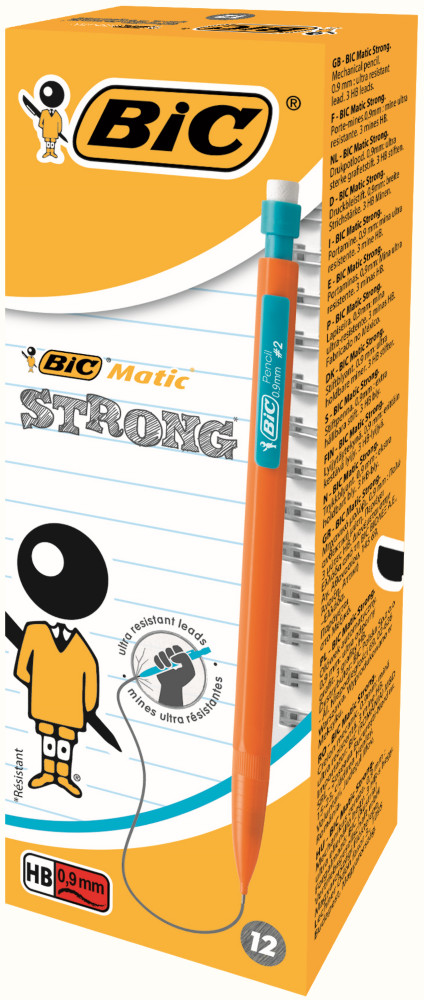 BIC Matic Strong Porte-mine pointe large 0,9 mm HB corps orange