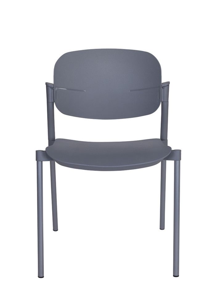 Chaise de runion & visiteur Fabio - Polypropylne Gris - Pieds poxy coloris Gris Alu