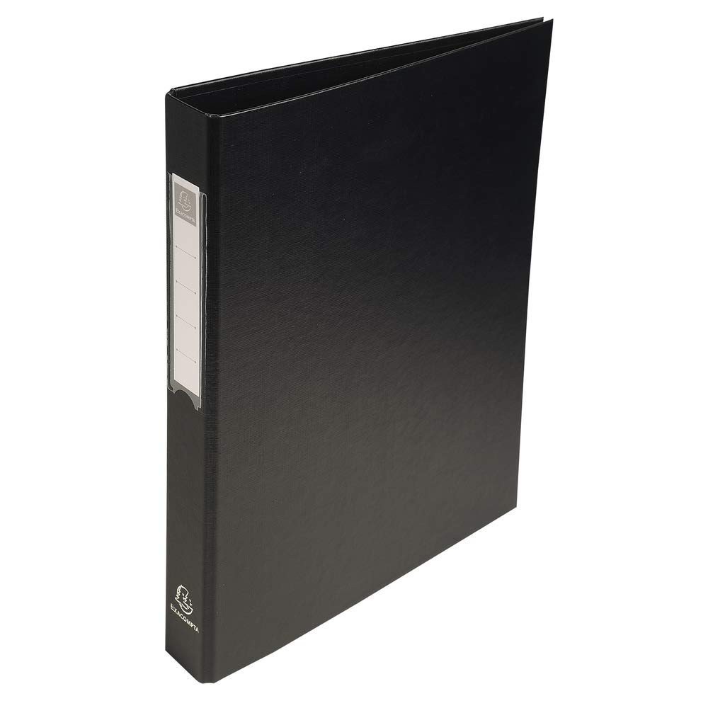 Exacompta Classeur 4 anneaux A4 - Carton 20/10e - Dos 4 cm - Noir