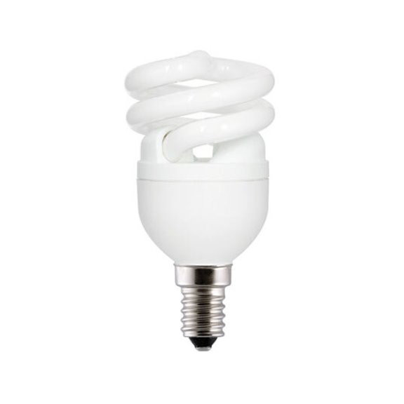 Aluminor Ampoule Fluocompacte E14 - 2 tubes spirales Blanc Chaud 2700K - 8W - 470 lm - Equivaut  40W